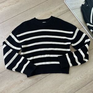 Striped Black and White Women's Sweater